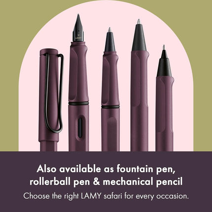 Lamy safari scarlet - Ballpoint Pen with ergonomic grip & line width M - for pleasant long writing - made of robust ASA plastic – including large capacity refill M 16 in black