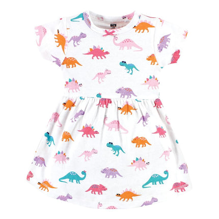 Hudson Baby Baby Girls' Cotton Dresses, Cuteasaurus, 6-9 Months