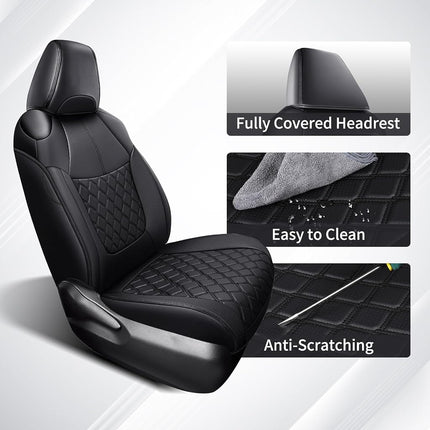 Huidasource Fundas para Asientos de Coche RAV4, Juego Completo a Medida, Cojines Delanteros y Traseros Impermeables para Toyota Rav4 XLE LE XLE Premium Limited 2019-2024 (No para Hybrid/Adventure/TRD Off-Road/Prime, Negro)
