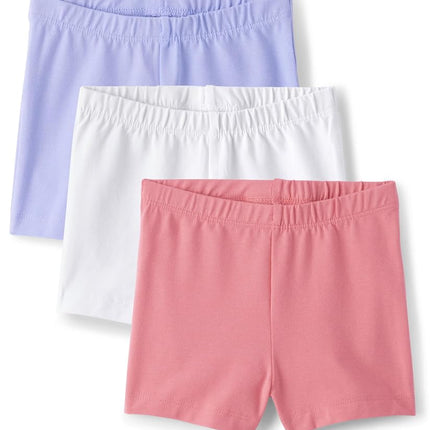 The Children's Place Baby Girls Cartwheel Shorts, Pink/White/Lilac 3-Pack, 3T
