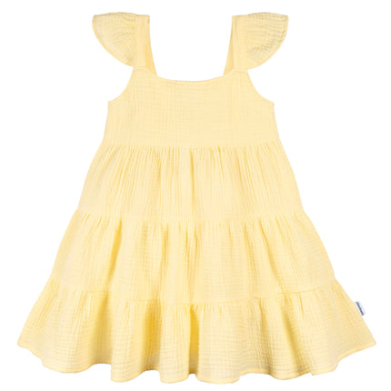 Gerber Girls' Toddler Sleeveless Gauze Dress, Yell