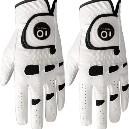 FINGER TEN Golf Gloves Men with Ball Marker 2 Pack