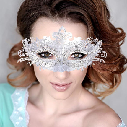 Hoshin Masquerade Mask, Mardi Gras Deecorations Venetian Masks for Womens (Sliver)