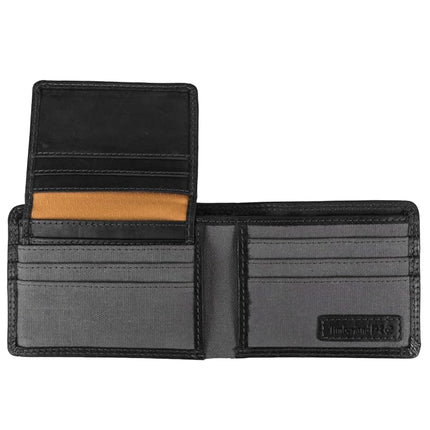 Timberland PRO mens Leather Rfid With Removable Flip Pocket Card Carrier Wallet, Black/Brandy, One Size UK
