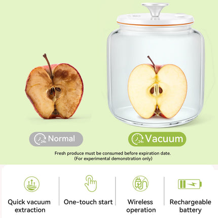Secura VacGuard Fresh Canister, Electric Vacuum Canister, Smart Storage Container & Coffee Containers for Coffee Beans, Cookie & Pet Food 3.7 L, 125 oz