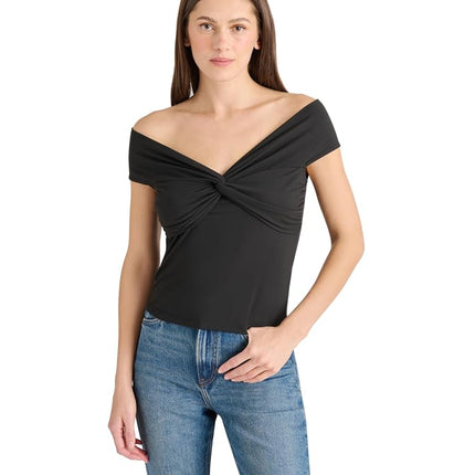Steve Madden Women's Darra Top, Black, XS