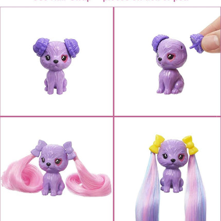 Barbie Color Reveal Glitter! Hair Swaps Doll, Glittery Pink with 25 Hairstyling & Party-Themed Surprises Including 10 Plug-in Hair Pieces, for Kids 3 Years Old & Up