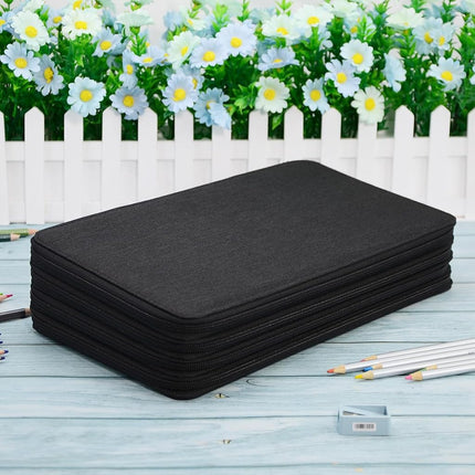 YOUNGCOL 300-Capacity Colored Pencil Case Pen Organizer(Black)