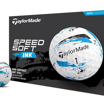 TaylorMade Golf SpeedSoft Ink Balles de Golf Bleues Une Douzaine