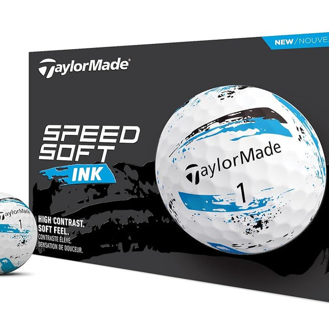 TaylorMade Golf SpeedSoft Ink Golf Balls Blue One Dozen