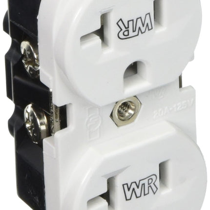 Leviton WBR20-W 20-Amp, 125-Volt, Wide Body Duplex