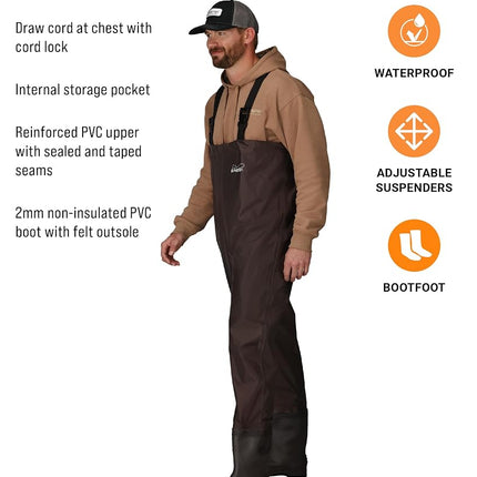 FROGG TOGGS Men's Rana II PVC Bootfoot Chest Wader, Felt, 11