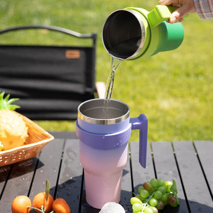 BJPKPK 900 ml Tumbler with Handle & Straw, Insulated Stainless Steel Mug