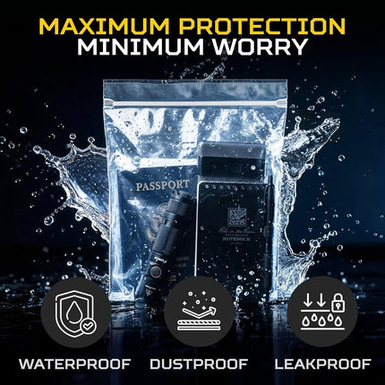 Paclord Large 13" x 18" Gallon Reclosable Poly Zip Seal Lock Bag 8 Mil Thickness, 20 Clear Resealable Bags with Extra Durability, Waterproof and Airtight Heavy Duty Bags