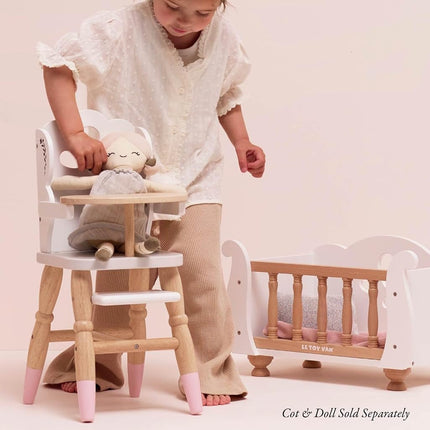 Le Toy Van Honeybake Collection Doll High Chair Premium Wooden Toys for Kids Ages 3 Years & Up