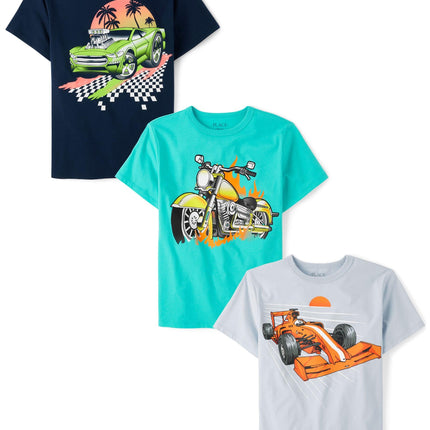 The Children's Place Boys' Vehicle Short Sleeve Gr