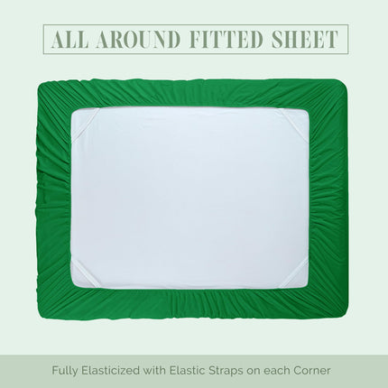 Elegant Comfort Luxurious 1500 Premium Hotel Quality Microfiber 4-Piece Sheet Set, 18-24 Inches Deep - Extra Deep Pocket Sheets - Ultra Soft 4PC Deep Pocket Sheets, King, Emerald Green