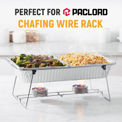 Paclord Aluminum Foil Pans - Full-Size 21" x 13", Pack of 25 - USA-Made Disposable Aluminum Trays for Steam Table & Chafing Racks - Great for Baking, Catering, BBQ, Parties, Food Delivery