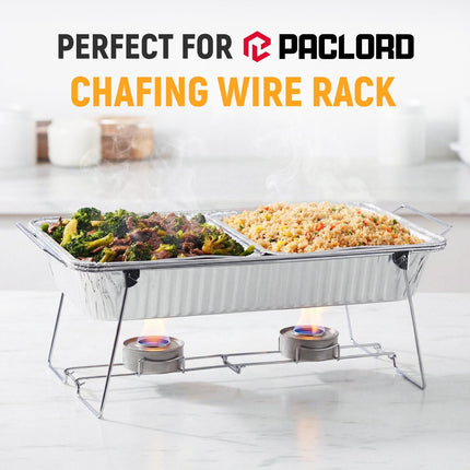 Paclord Aluminum Foil Pans - Full-Size 21" x 13", Pack of 50 - USA-Made Disposable Aluminum Trays for Steam Table & Chafing Racks - Great for Baking, Catering, BBQ, Parties, Food Delivery