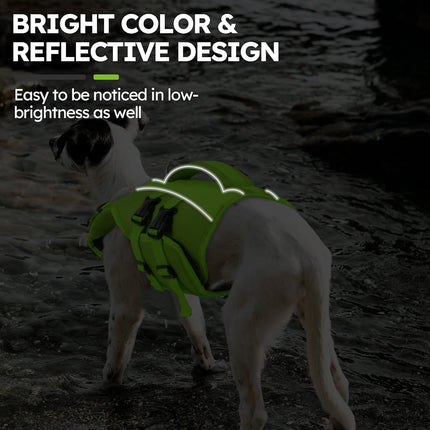 Queenmore Dog Swimming Vest, Reflective Dog Life Jackets Large, Adjustable Pet Life Vest With Rescue Handle, Ripstop, For Sausage Dog,Corgi,French Bulldog,Pug,Pitbull (Rose,XL)