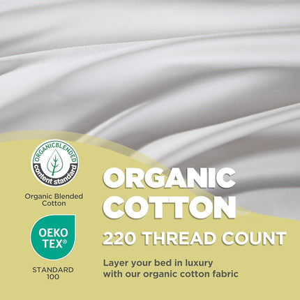 Farm To Home 100% Organic Cotton Bed Pillows King Size Set of 2 - Down Alternative Hotel Quality White Bedding for Back and Side Sleepers,20"x36"