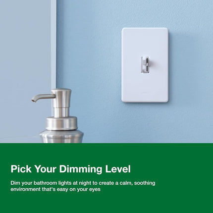 Lutron TGCL-153PH-IV Toggler CFL/LED Single-Pole/3-Way Toggler Dimmer, Ivory