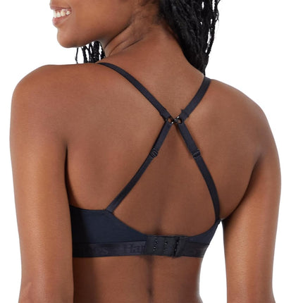 Hanes Women's Originals Supersoft String Bralette, Pullover Bra, Scoop Neckline, Black, XL