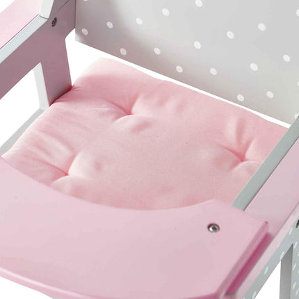Olivia’s Little World Polka Dot Princess Baby Doll High Chair with Tray, Grey