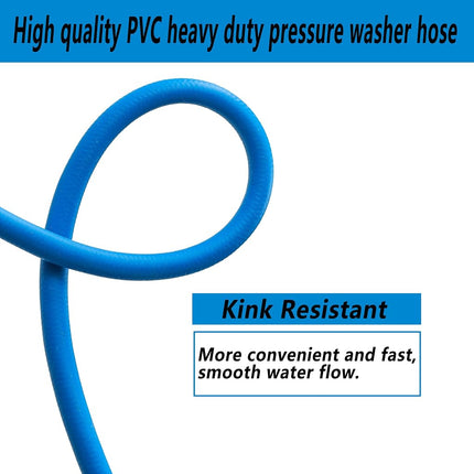 FIXFANS Pressure Washer Hose 15M X 1/4", Kink Resistant Power Washer Hose