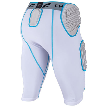 CHAMPRO Bull Rush 7-Pad Girdle, White, Grey Inset (FPGU17AWS), Adult Small
