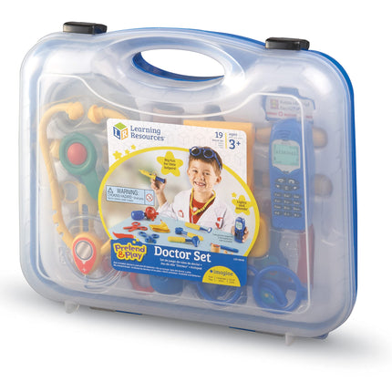 Learning Resources Pretend & Play Doctors Set - Multi-Coloured Complete Toy Dr Medical Kit for Kids