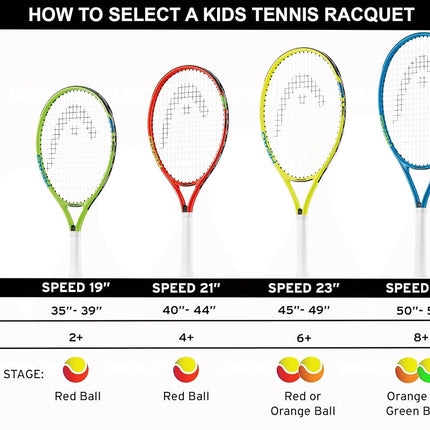 HEAD Speed Kids Tennis Racquet - Beginners Pre-Strung Head Light Balance Jr Racket - 21 Inch, Red