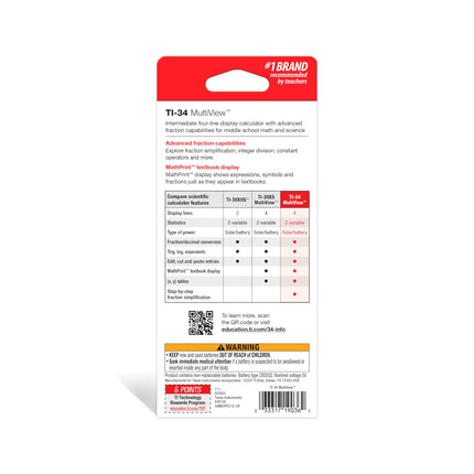 Calculadora científica MultiView TI-34 de Texas Instruments