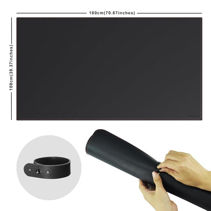 ZORESYN PU Leather Office Desk Pad 70.9x39.4 Inch, Black