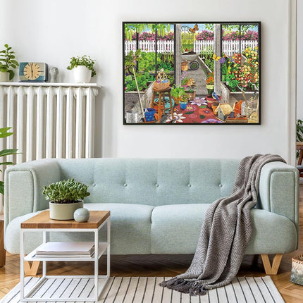 Buffalo Games - Sapphire Select - Tracy Flickenger - Garden Shed Greenhouse - 1000 Piece Jigsaw Puzzle – Challenging & Fun – Blue Backed Puzzle Board – Giftable Display Box - Full Size Poster Included