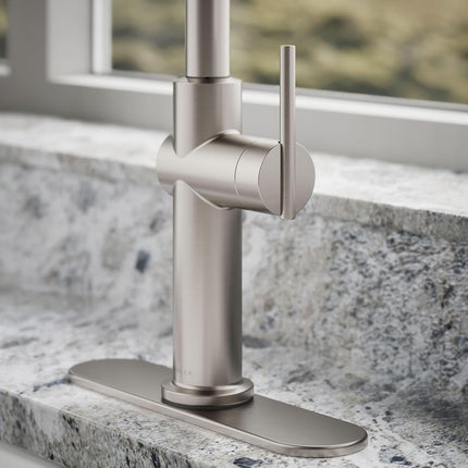 Kohler 22972-VS Crue Pull Down Kitchen Faucet, 3-Spray Sprayhead with Secure Docking, Vibrant Stainless