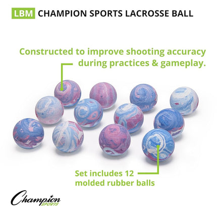 Champion Sports Official Lacrosse Balls (Multi, Pack of 12)