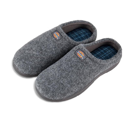 Chaussons en mousse à mémoire de forme Dickies pour hommes, ouverts et fermés à l'arrière, avec semelle intérieure/extérieure, feutre gris, XX-Large