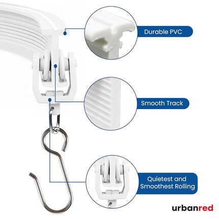 UrbanRed Flexible Ceiling Curtain Track, 10 Meters (32.8FT) - Room Divider, Curtain Rod, Ceiling Track, Wall Divider Curtain, Ceiling Mount, RV Rail, Shower Corner, Long Curved Hospital Privacy System