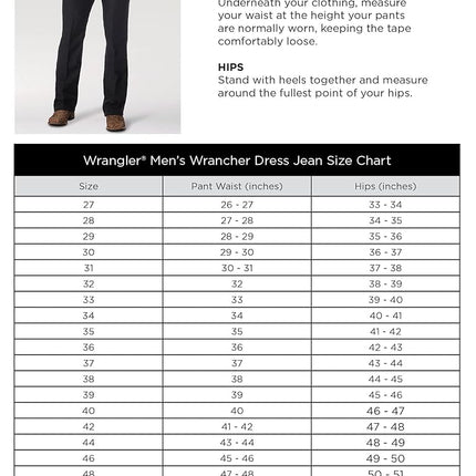 Wrangler Men's Wrancher Dress Jean Jeans, Negro, 33W / 32L
