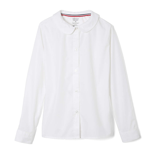 French Toast Girls Long Sleeve Woven Shirt with Pe
