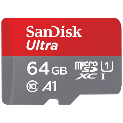 SANDISK Ultra microSD Card + Adapter 64GB, Up to 1