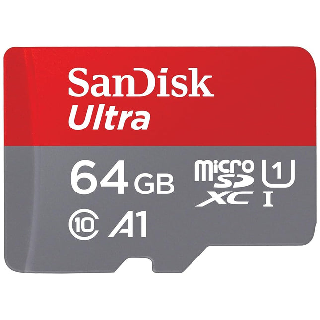 SANDISK Ultra microSD Card + Adapter 64GB, Up to 1