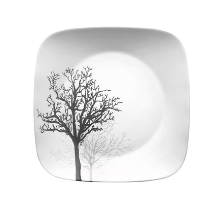 Corelle 18-Piece Dinner Set, Timber Shadows, Black and White for 6, Chip Resistant - Includes Dinner, Salad/Side Plates and Soup/Cereal Bowls