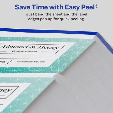 Avery Matte White Rectangle Labels, Sure Feed Technology, 2" x 6", 400 Matte White Printable Labels