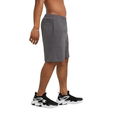 Champion Men's Jersey Short with Pockets Shorts, Granite Heather, L