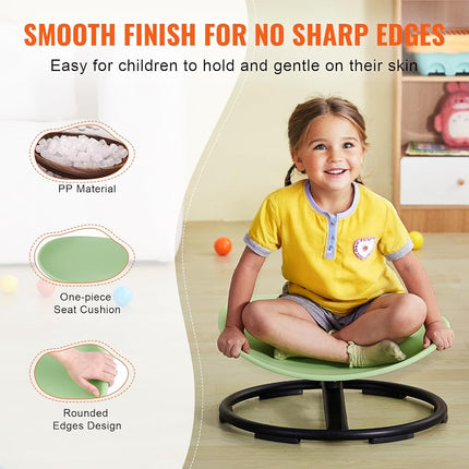 VEVOR Kids Swivel Chair, 220 LBS Capacity, Sensory Spinning Chair, Autistic Kids Sensory Toy, Toddler Sit and Spin Chair for Coordination Balance Focus Training, Green