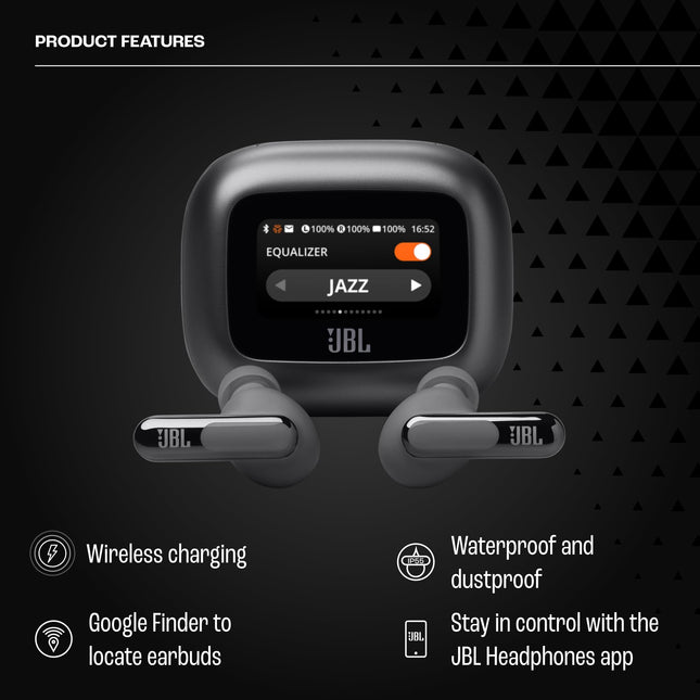 JBL Live Beam 3 Wireless Noise Cancelling Headphones, 48 Hours Full Playback, Wireless Charging, 6 Microphones for Perfect Calls, Multipoint Connection, IP55 Waterproof and Dustproof