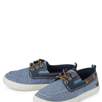 The Children's Place Boy's Slip on Boat Shoes, Navy/Navy, 2 Big Kid