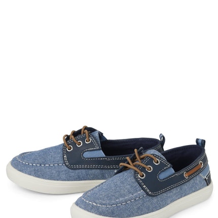 The Children's Place Boy's Slip on Boat Shoes, Navy/Navy, 12 US Big Kid